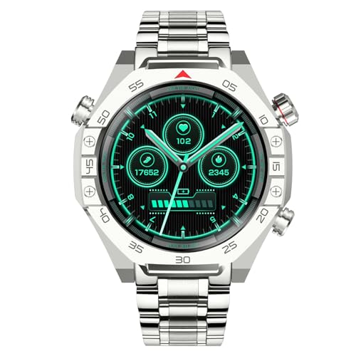 TIMEX Smart NexGen 1.43"(3.6cm) AMOLED Display with Functional Crown, Stainless Steel Bracelet and BT Calling Smartwatch for Unisex - TWTXW701T - Image 1