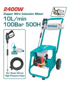 TOTAL TOTAL Electric High Pressure Washer 2400W - 100Bar (1450PSI), 10L/min, Copper Pump, Copper Induction Motor, 8m High Pressure Hose, Metal Spray Gun & 4 Nozzles – Powerful & Durable Pressure Cleaning Tool for Home & Outdoor Use  - Image 1