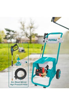 TOTAL TOTAL Electric High Pressure Washer 2400W - 100Bar (1450PSI), 10L/min, Copper Pump, Copper Induction Motor, 8m High Pressure Hose, Metal Spray Gun & 4 Nozzles – Powerful & Durable Pressure Cleaning Tool for Home & Outdoor Use  - Image 2