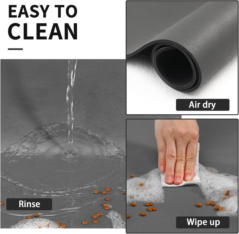 HotLive حصيرة تغذية الحيوانات الأليفة من ، (رمادي داكن 18" × 28")، حصيرة ماصة لطعام الكلاب، حصيرة وعاء القطط غير مسببة للبقع للطعام والماء، حصائر سهلة التنظيف للحيوانات الأليفة، حصيرة موزع ماء الكلاب سريعة الجفاف لمن يشربون بشكل فوضوي - Image 3