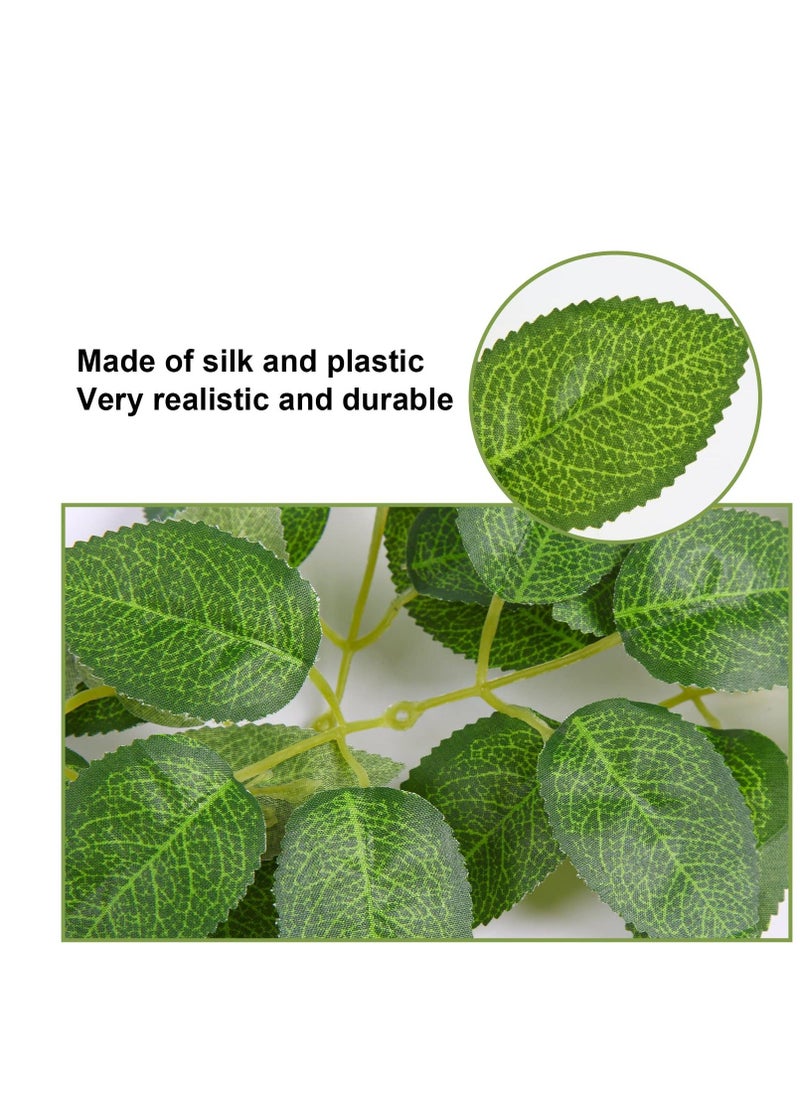 XiuWoo - 100Pcs Artificial Rose Leaves, Fake Flower Leaves Faux Silk Green for Wedding Bouquets Birthday Party Centerpieces - Image 1