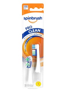 Spinbrush Spinbrush Pro Clean Replacement Heads, Soft Bristles, For Battery Toothbrush, 2-Pack  - Image 1
