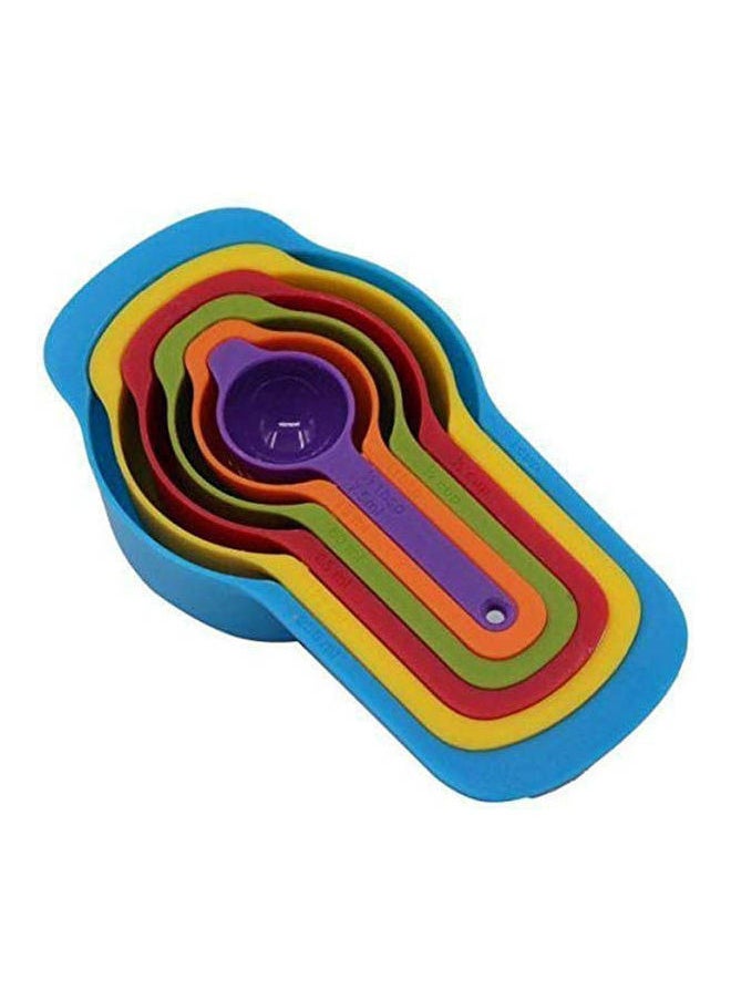Generic - 6 Pcs Of Plastic Measuring Cups And Spoons Set Multicolor - Image 1