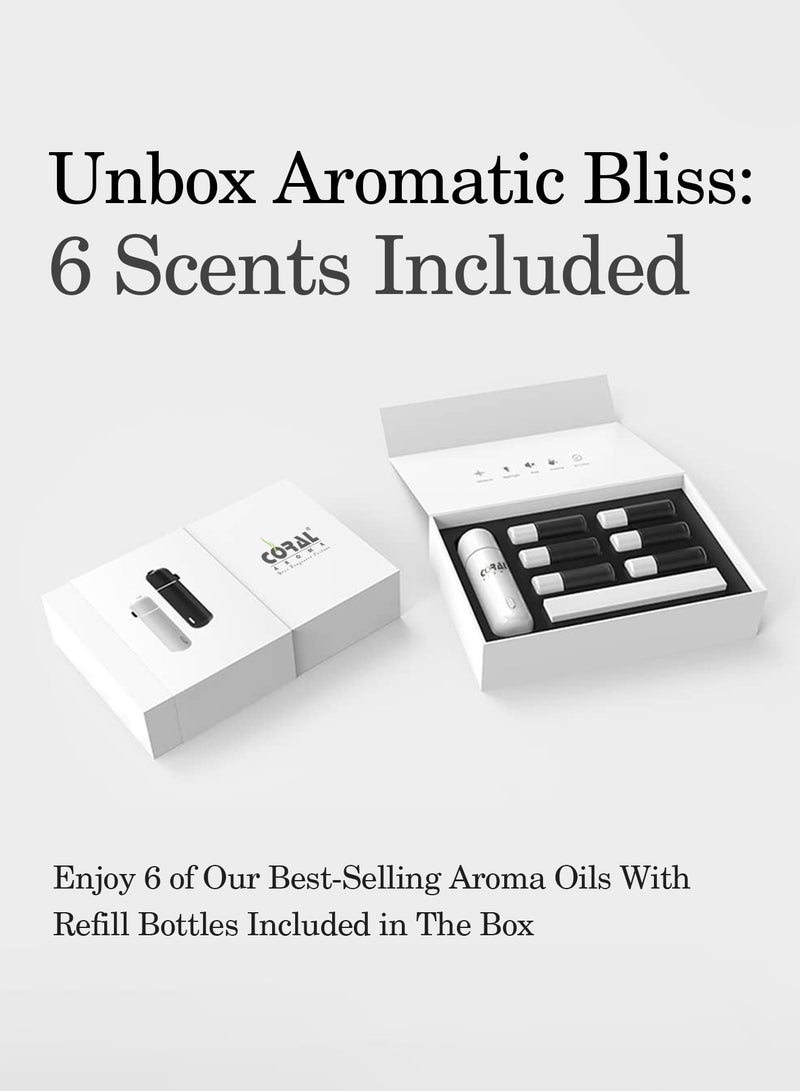 CORAL AROMA Mini Aroma Car Diffuser | 6 Refill Bottles With Scents | Long Battery Life | Smart Motion Sensor with 1 Year Warranty  - Image 4