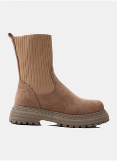 Silvio Torre Wide Fit Anthem chunky chelsea boots-Café  - Image 2