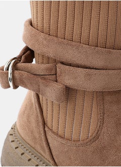 Silvio Torre Wide Fit Anthem chunky chelsea boots-Café  - Image 5