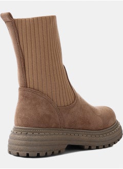 Silvio Torre Wide Fit Anthem chunky chelsea boots-Café  - Image 3
