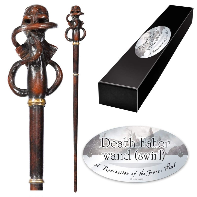 The Noble Collection - Death Eater Swirl Character Wand - 14in (35cm) Wizarding World Wand With Name Tag - Harry Potter Film Set Movie Props Wands - Image 1