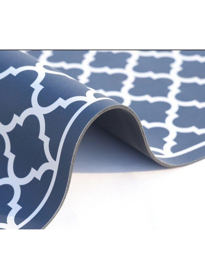 Home-Cloud حصائر مطبخ مطاطية مستطيلة من هوم كلاود مجموعة من 2 قطعة | غير قابلة للانزلاق، سجادات ناعمة ماصة للماء للمطبخ، وغسيل الملابس، والممرات | 120X40 سم، 40X60 سم | سمك 4 مم (أزرق فخاري) - Image 3