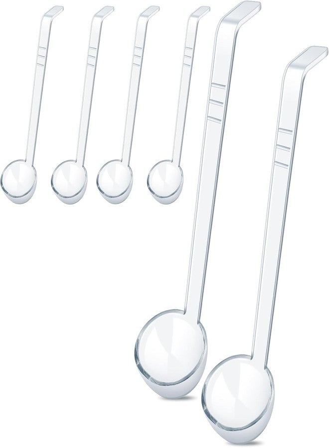 Aecsze 6 Pcs 1 Oz Small Ladle 7.87 Inches Mini Ladles for Serving Sauce, Soup, Dressing, Punch Bowl, Gravy, Cocktail, Fruit Juices - Clear Plastic Long Handle Ladles for Parties - Image 1