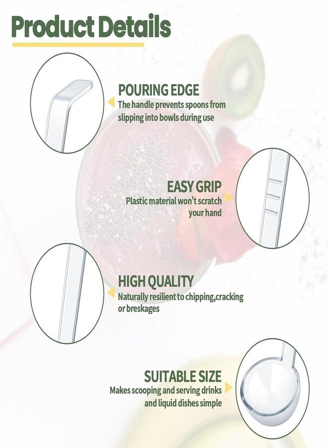 Aecsze 6 Pcs 1 Oz Small Ladle 7.87 Inches Mini Ladles for Serving Sauce, Soup, Dressing, Punch Bowl, Gravy, Cocktail, Fruit Juices - Clear Plastic Long Handle Ladles for Parties - Image 3