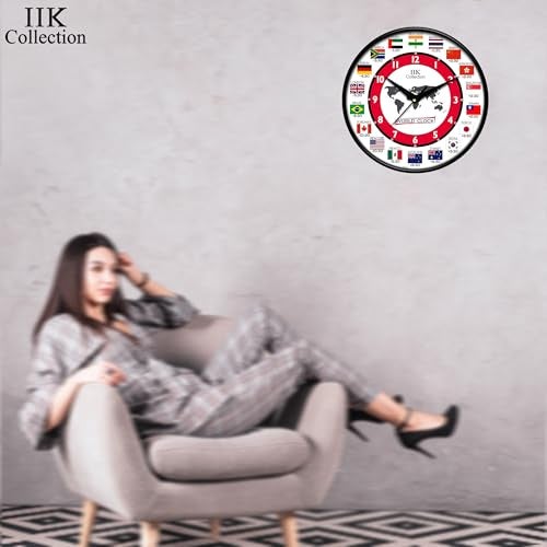 IIK Collection 12-Inch Designer Plastic Analogue Round Wall Clock for Home, Kitchen, Living Room, Bedroom, Office (30 Cm X 30 Cm X 6 Cm), Multicolor - Image 3