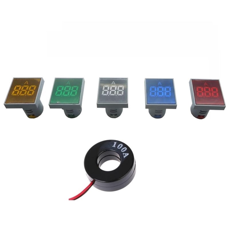 AD16S-22A، AD22MM، 0-100A، عداد تيار رقمي، مؤشر تيار، مصباح LED، عداد تيار مربعي، AD16-22 (لون أحمر، سعة التيار: 50R) - Image 1