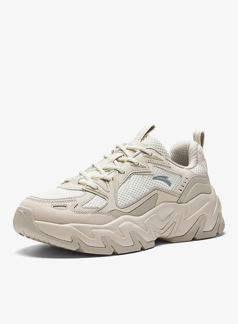 انتا أحذية رياضية نسائية سميكة بنعل سميك مريح للمشي اليومي