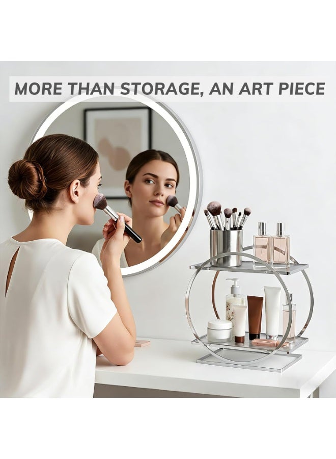 Bluejw 2 Tier Perfume Organizer for Dresser, Bathroom Counter Storage,Makeup Tray for Vanity, Skincare Cosmetic Display Holder - Image 3
