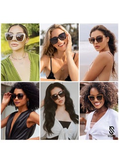 Trendy Polarized Sunglasses For Women Retro Womens Oversized Square Cat Eye Sun Glasses Uv Protection Sj2206 Milky Orange Frame Brown Grading Lens - pzsku/Z01A563E261EFF60B945DZ/45/_/1735817438/436dfeed-dc76-4ee3-a0cb-d98ce462cb1f