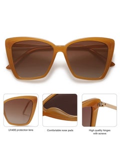 Trendy Polarized Sunglasses For Women Retro Womens Oversized Square Cat Eye Sun Glasses Uv Protection Sj2206 Milky Orange Frame Brown Grading Lens - pzsku/Z01A563E261EFF60B945DZ/45/_/1735817441/2f36932f-4c66-4d00-a354-1968636312d0