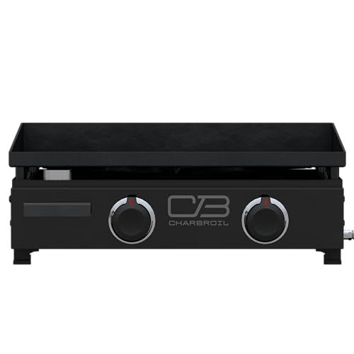 Charbroil 22" Performance Series Portable Tabletop 2 Burner Propane Gas Griddle, Black - 463614224 - Image 1
