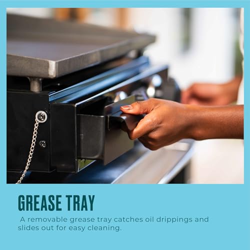 Charbroil 22" Performance Series Portable Tabletop 2 Burner Propane Gas Griddle, Black - 463614224 - Image 5