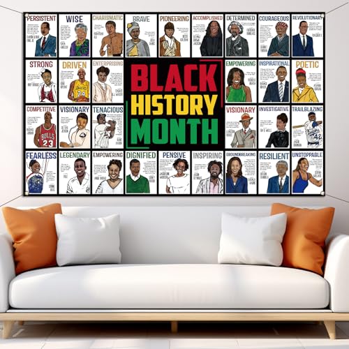Buxiuer Black History Month Photo Booth Backdrop February Historical African American Heritage Decorations School Classroom Bulletin Board Decor (5.9×3.6ft) - Image 5