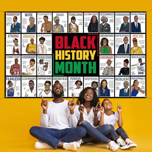 Buxiuer Black History Month Photo Booth Backdrop February Historical African American Heritage Decorations School Classroom Bulletin Board Decor (5.9×3.6ft) - Image 3