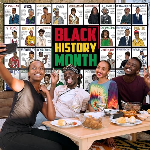 Buxiuer Black History Month Photo Booth Backdrop February Historical African American Heritage Decorations School Classroom Bulletin Board Decor (5.9×3.6ft) - Image 4