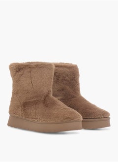 Celeste Womens Textured Slip-On Ankle Boots with Platform Heel  - Image 2