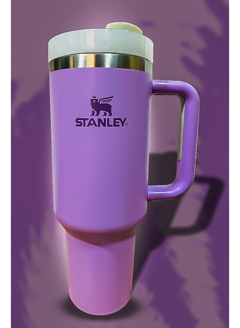 Stanley 40oz Stainless Steel Tumbler Travel Mug with Straw BPA Free Sustainable and Dishwasher Safe with Leak Resistant FlowState Lid Double Wall Insulated to Keep Beverages Hot for 16 Hours and Cold for 24 Hours Slim Base Fits Standard Car Cup Holders Durable Ergonomic Handle for Travel Office or Outdoor Use - Image 3
