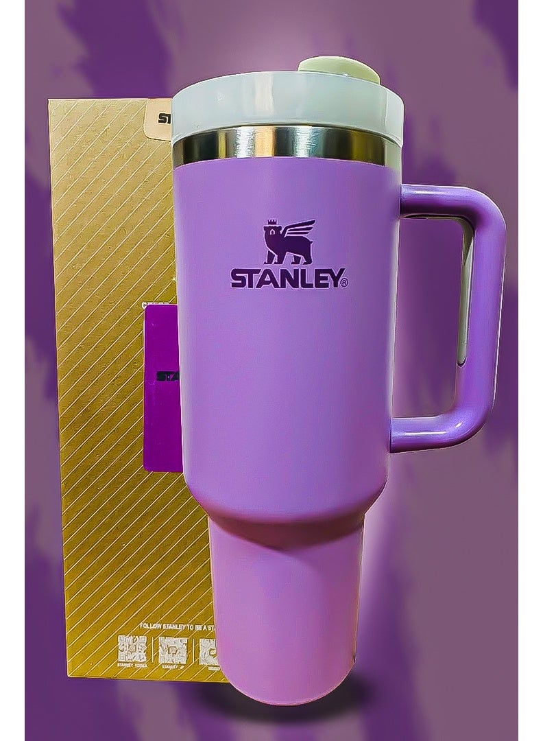 Stanley 40oz Stainless Steel Tumbler Travel Mug with Straw BPA Free Sustainable and Dishwasher Safe with Leak Resistant FlowState Lid Double Wall Insulated to Keep Beverages Hot for 16 Hours and Cold for 24 Hours Slim Base Fits Standard Car Cup Holders Durable Ergonomic Handle for Travel Office or Outdoor Use - Image 4