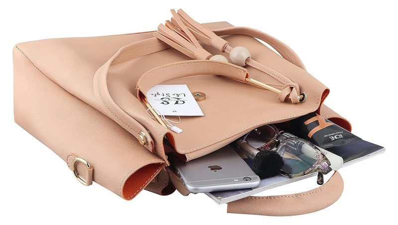 Like Style Women Hand Bags PU Rexine Flap Closure Casual Formal Ladies Shoulder Bag Pack of 3 - Image 5