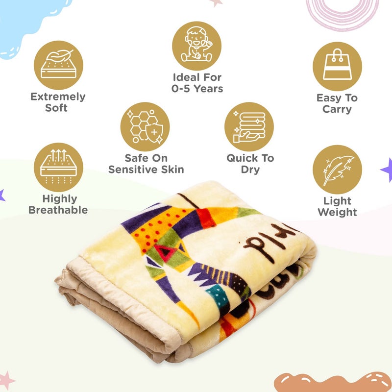 Mee Mee Ultra Soft Plush Newborn Baby Blanket | Lightweight & Super Comfortable Swaddle for Infant & Toddler | Wrapper for Girls & Boys (Cream) 100X120 CM - Image 2