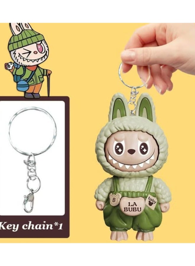 مونستر ميدالية "لا بوبو" بتعابير  وجه متغيرة مثالية لتزيين المفاتيح أو الشنط، خفيفة وسهلة الحمل هدية ممتعة لمحبي التصاميم الفريدة والدمى التفاعلية بتحريك الرأس، يظهر 3 تعبيرات مختلفة تضيف لمسة مرحة لأي مكان! - Image 2