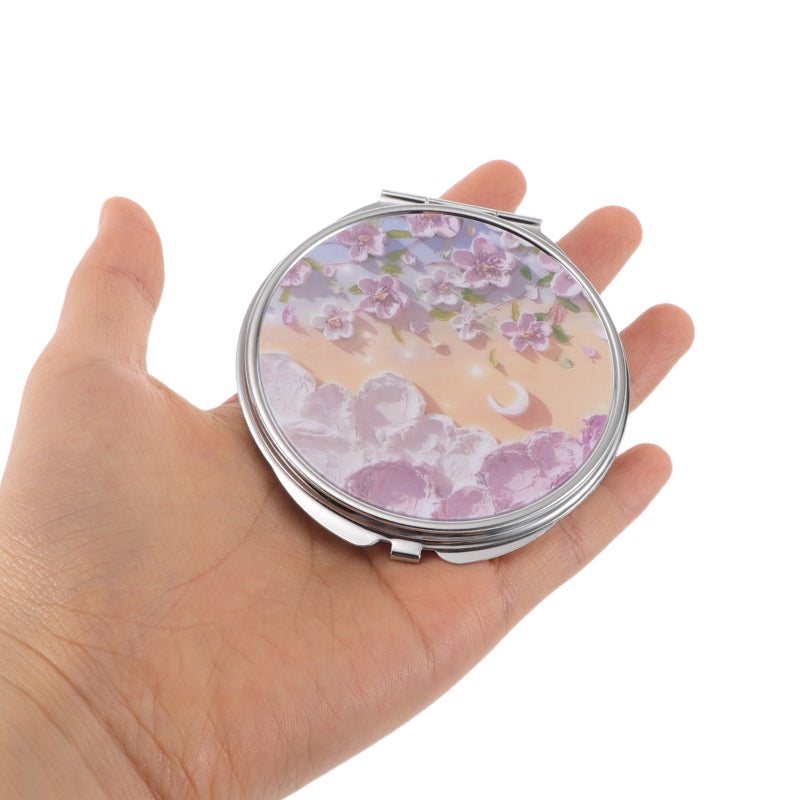 Pocket Mirror: Double Sided Cute Mini Folding Mirror Portable for Travel Makeup Purse Pocket Handbag for Women and Girls - Image 3