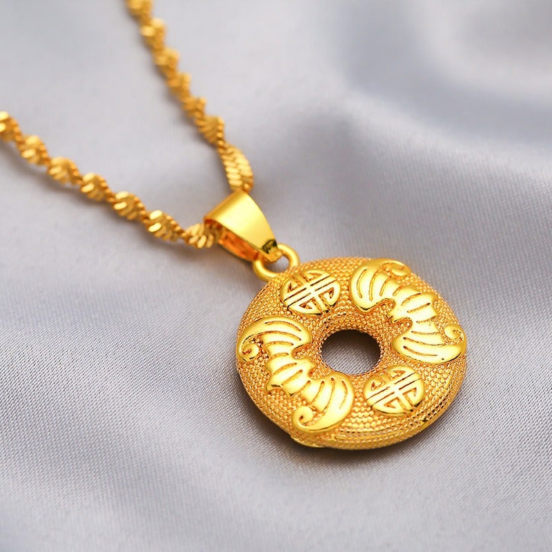 O T H E R / Qi Ta Gold-Plated Safety Lock Pendant Necklace - Image 3