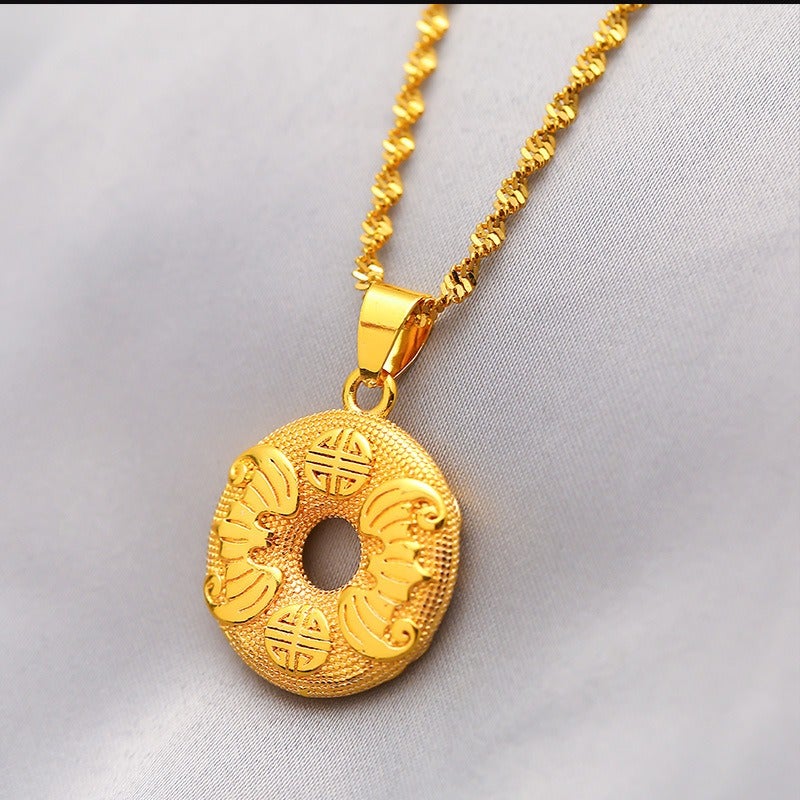 O T H E R / Qi Ta Gold-Plated Safety Lock Pendant Necklace - Image 1
