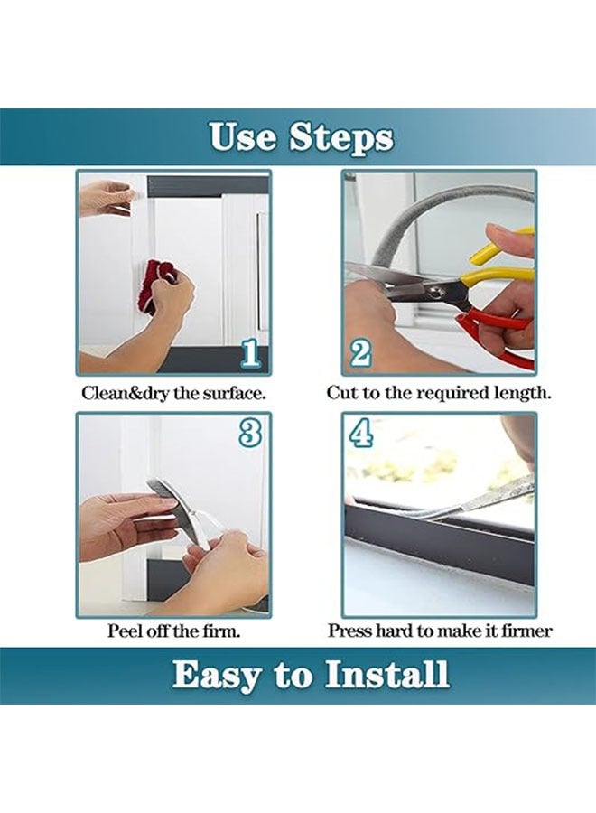 XiuWoo Weather Stripping Door Seal,Self-Adhesive Weather Stripping Door Seal Strip for Door Window Gray - Image 5