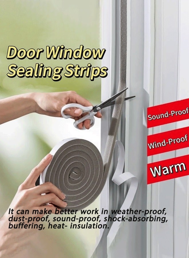 XiuWoo Weather Stripping Door Seal,Self-Adhesive Weather Stripping Door Seal Strip for Door Window Gray - Image 1