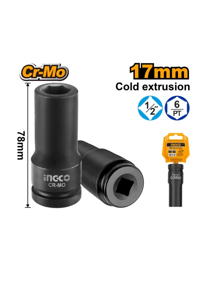 INGCO INGCO 1/2″ Deep Impact Socket 17mm - HDIS12171L  - Image 2