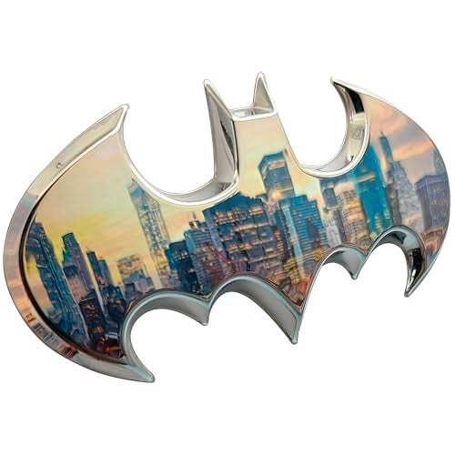 Fan Emblems Batman Car Emblem - 1989 Batwing Batarang Symbol 3D Auto Badge - Color: Chrome - Size: 3.8 x 1.8 x 0.2 inches - Officially Licensed DC Car Accessories - Image 1