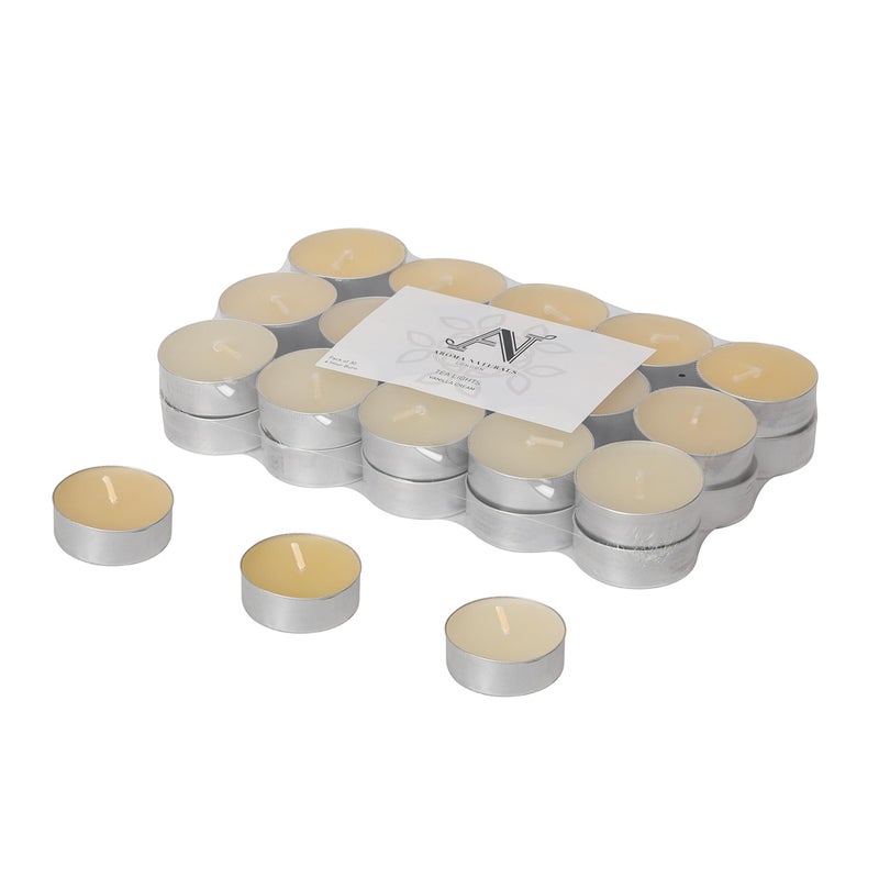 Aroma Naturals عبوة 30 شمعة معطرة، كريمة الفانيليا معطرة | مدة الاحتراق - 4 ساعات لكل واحدة | رائعة لأي مناسبة - المنزل، السبا، الاحتفالات أو الأجواء الرومانسية - Image 3