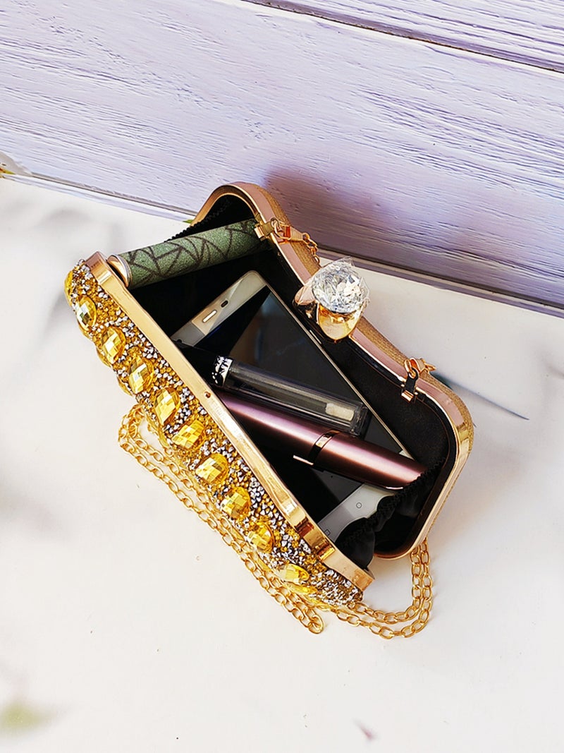 2025 Fashion Clip Bag High-Grade Diamond-Encrusted Women'S Evening Bag Banquet Party Wedding Bride Bag - Image 5