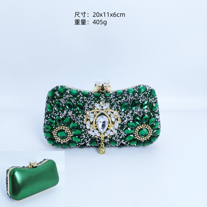 2025 Fashion Clip Bag High-Grade Diamond-Encrusted Women'S Evening Bag Banquet Party Wedding Bride Bag - Image 1