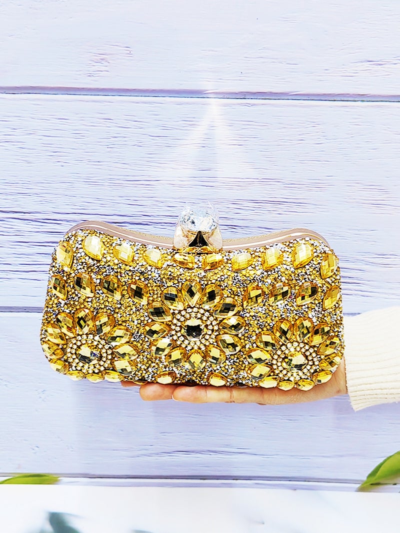 2025 Fashion Clip Bag High-Grade Diamond-Encrusted Women'S Evening Bag Banquet Party Wedding Bride Bag - Image 3