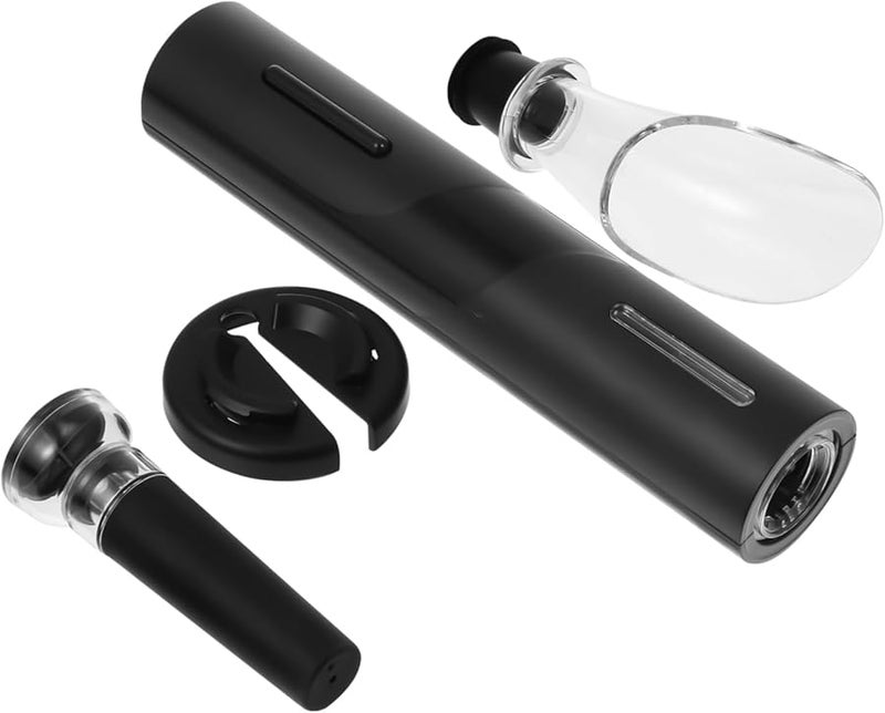 مجموعة فتاحة نبيذ كهربائية أوتوماتيكية مع قاطع رقائق تعمل بالبطارية، طقم من 4 قطع - Image 1