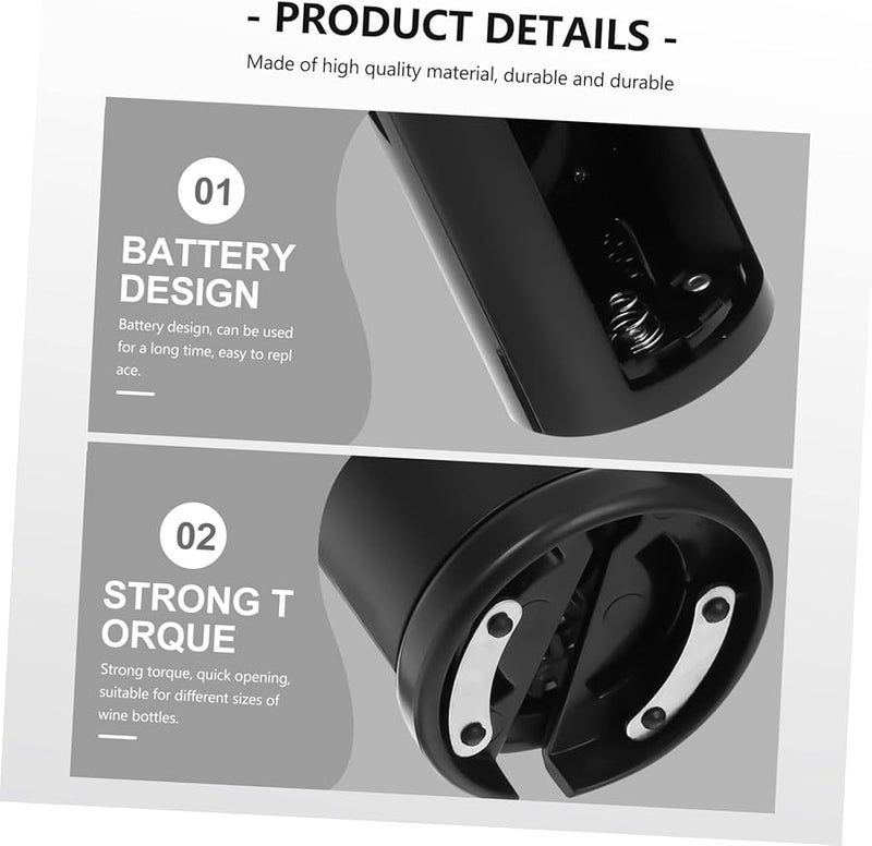 مجموعة فتاحة نبيذ كهربائية أوتوماتيكية مع قاطع رقائق تعمل بالبطارية، طقم من 4 قطع - Image 5