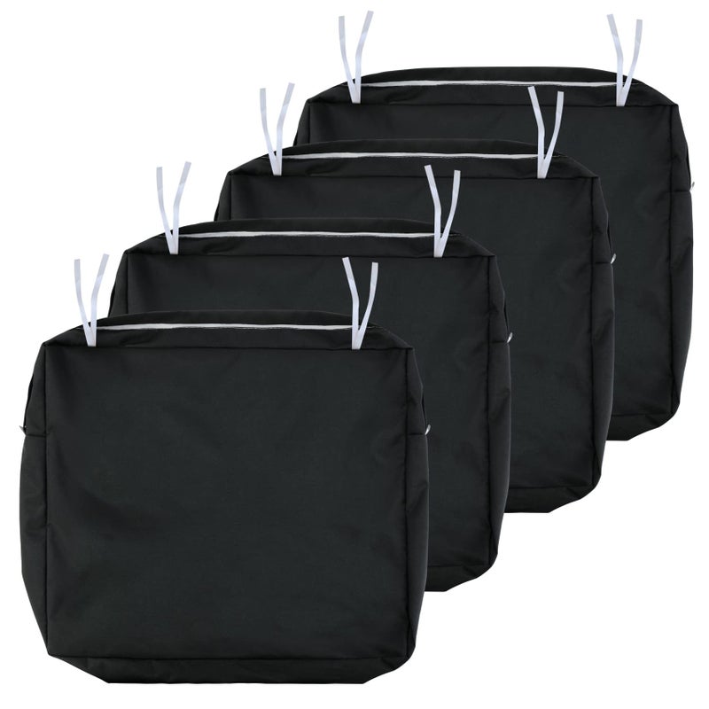 NettyPro Outdoor Cushion Slipcovers Waterproof 4 Pack Patio Chair Seat Cushion Covers with Zipper and Tie, 24 x 24 x 4 - Image 1