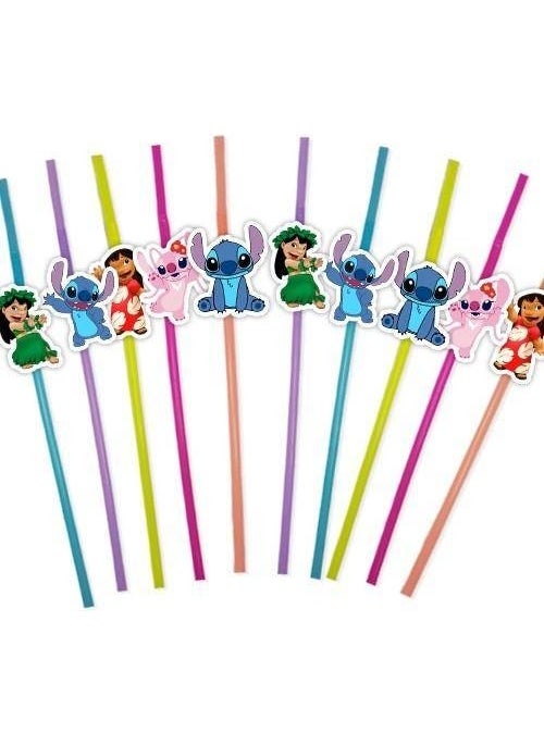 Parti Dükkanım - My Party Store Lilo and Stitch Artistic Straws 10 Pieces - Image 1