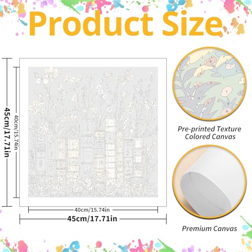 Mandun Paint by Numbers for Adult Book Paint by Numbers Kit for Adults Beginners DIY Book Acrylic Painting on Canvas for Home Wall Art Decor 16x16 Inch - Image 3
