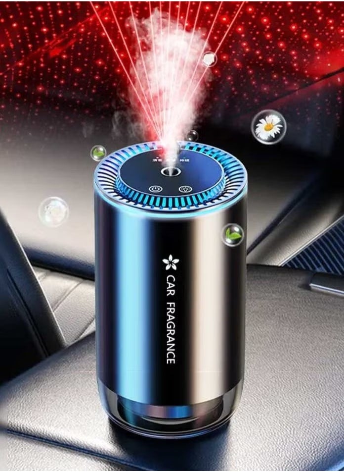 TIGER Smart Car Air Freshener Diffuser with Starry Sky Light Projection | Rechargeable Auto Aroma Diffuser with Perfume Oil | Intelligent Motion Sensor Car Scent Dispenser | USB Charging | Long-Lasting Cologne Fragrance | Silent Operation & Stylish Design  - Image 1