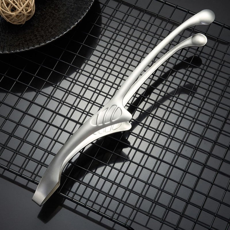 UPKOCH 2pcs Stainless Steel Food Tongs Serving Clips for Barbecue Grilling Buffet Kitchen Cooking Heat-resistant Outdoor Cooking Tools - Image 4